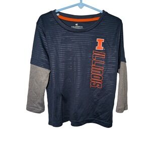 Colosseum Toddler Illinois Fighting Illini Navy Blue Long Sleeve Tee Shirt 5T